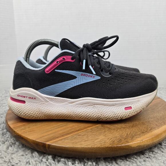 Brooks Womens 8.5B Ghost Max Ebony Lilac Rose Athletic Gym Road Running Shoe - Picture 3 of 11